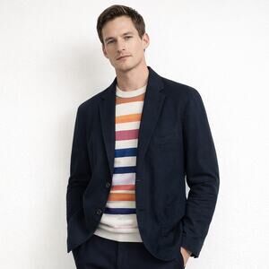 Paul Smith Red Ear Navy Cotton twill unstructured Blazer Jacket size Large